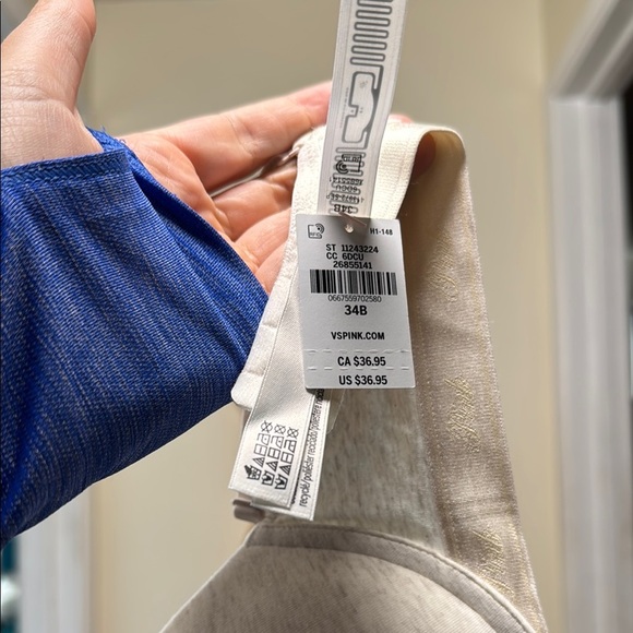 PINK Heather Gray Intimates T-Shirt Bra Wear Everywhere Push-Up Bra size 34B NWT - Picture 4 of 6